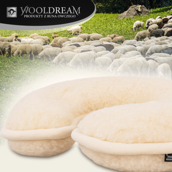 Poduszka wełniana rogal pod głowę Wooldream