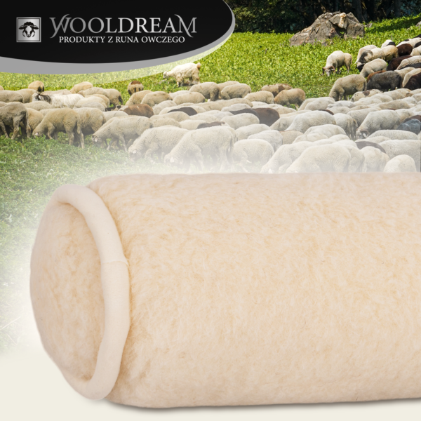 Poduszka wełniana podgłówek wałek pod głowę Wooldream