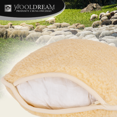 Poduszka z wełny owczej Merynos Australijski Tumbler Wooldream