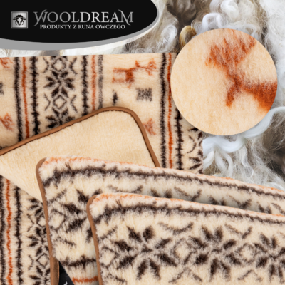 Komplet pościeli (3-częściowy) z wełny owczej Merynos Australijski (wzór Renifer) Wooldream