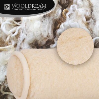 Poduszka wełniana podgłówek wałek pod głowę Wooldream