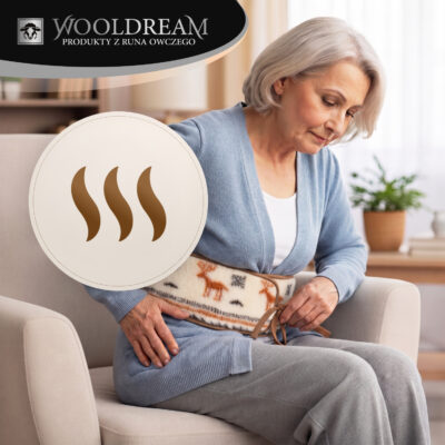 Pas lędźwiowy na kręgosłup ocieplający wełniany Wooldream