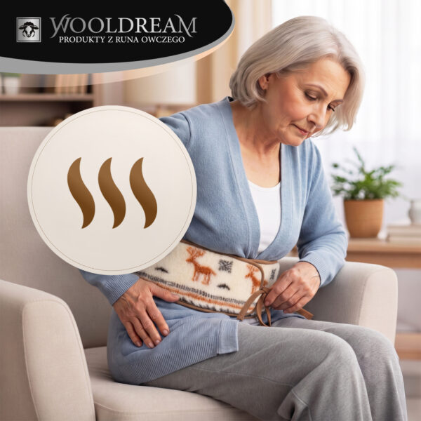 Pas lędźwiowy na kręgosłup ocieplający wełniany Wooldream