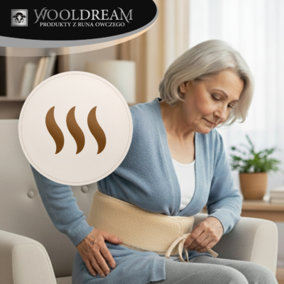 Pas lędźwiowy na kręgosłup ocieplający wełniany Wooldream