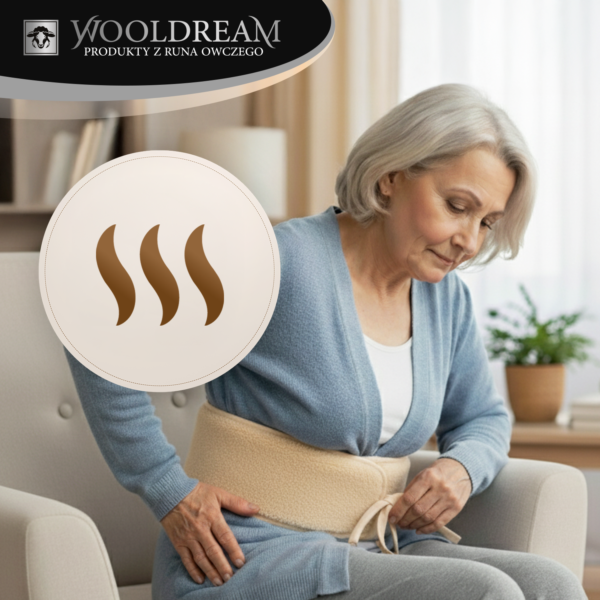 Pas lędźwiowy na kręgosłup ocieplający wełniany Wooldream