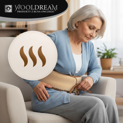Pas lędźwiowy na kręgosłup ocieplający wełniany Wooldream