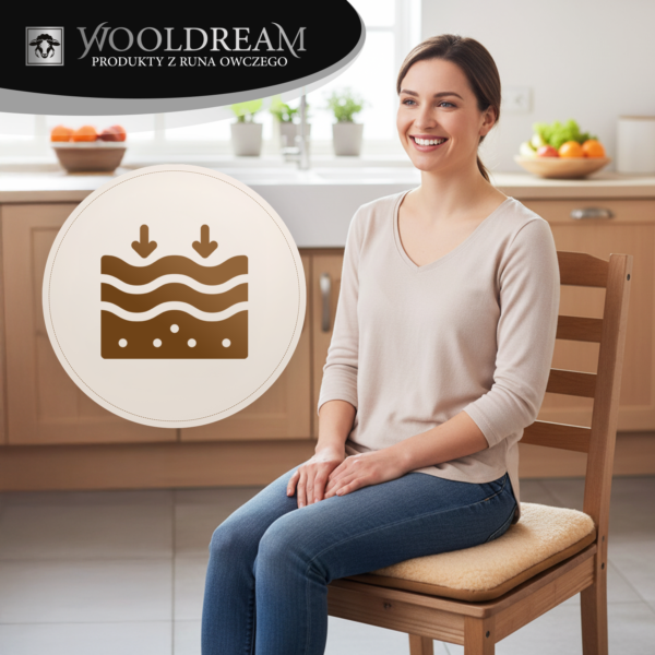 Poduszka/siedzisko na krzesło z wełny owczej Wooldream