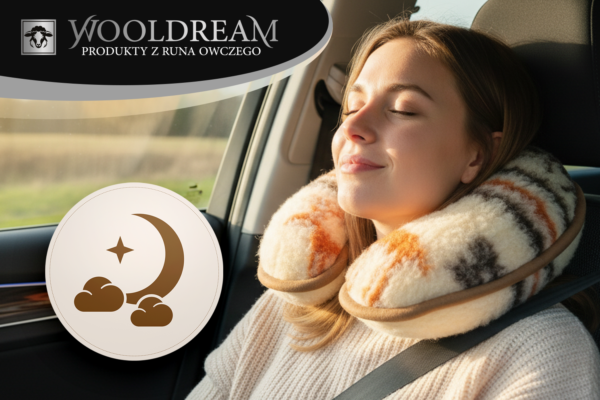 Poduszka wełniana rogal pod głowę Wooldream