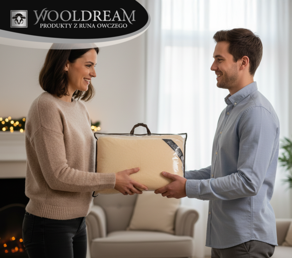 Koc/narzuta z wełny owczej Merynos Australijski Wooldream