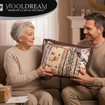 Kołdra z wełny owczej Merynos Australijski (wzór Renifer) Wooldream