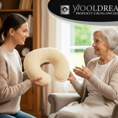 Poduszka wełniana rogal pod głowę Wooldream