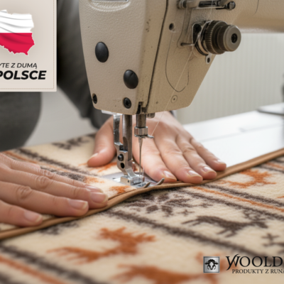 Prześcieradło z wełny owczej Merynos Australijski (wzór Renifer) Wooldream