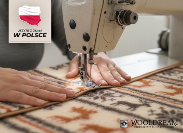 Komplet pościeli (4-częściowy) z wełny owczej Merynos Australijski (wzór Renifer) Wooldream