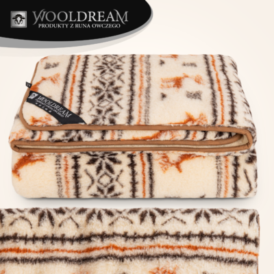 Kołdra z wełny owczej Merynos Australijski (wzór Renifer) Wooldream