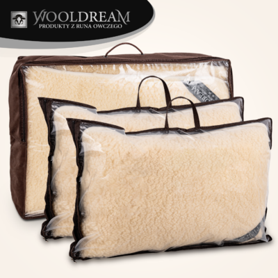 Komplet pościeli (3-częściowy) z wełny owczej Merynos Australijski Tumbler Wooldream
