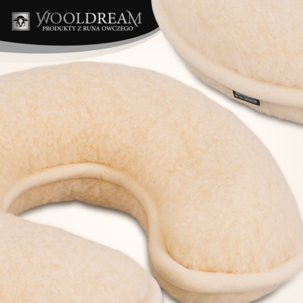 Poduszka wełniana rogal pod głowę Wooldream