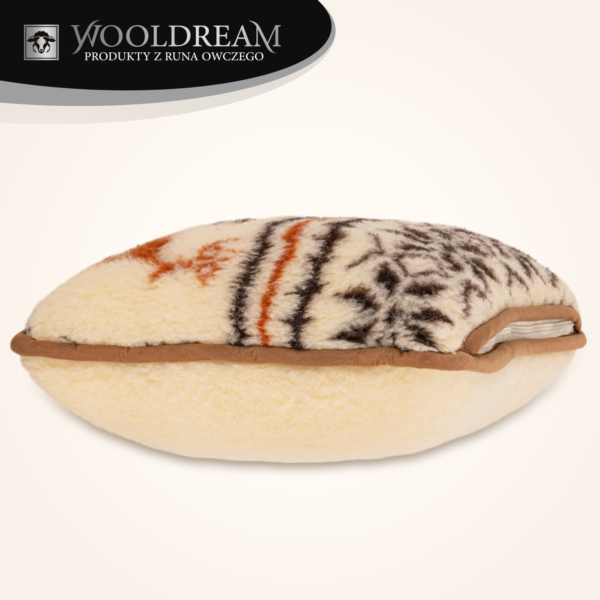 Poduszka z wełny owczej Merynos Australijski (wzór Renifer) Wooldream