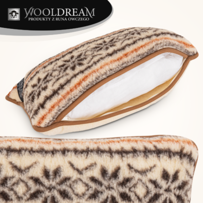 Komplet pościeli (4-częściowy) z wełny owczej Merynos Australijski (wzór Renifer) Wooldream