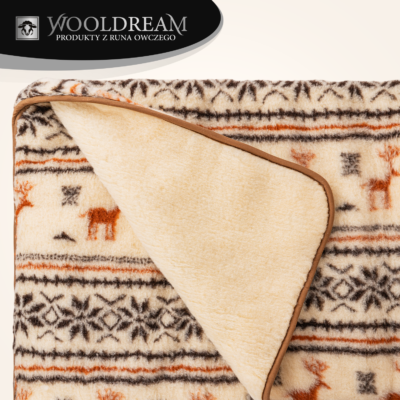 Kołdra z wełny owczej Merynos Australijski (wzór Renifer) Wooldream