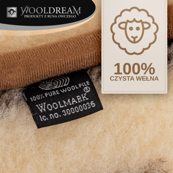 Poduszka z wełny owczej Merynos Australijski (wzór Renifer) Wooldream