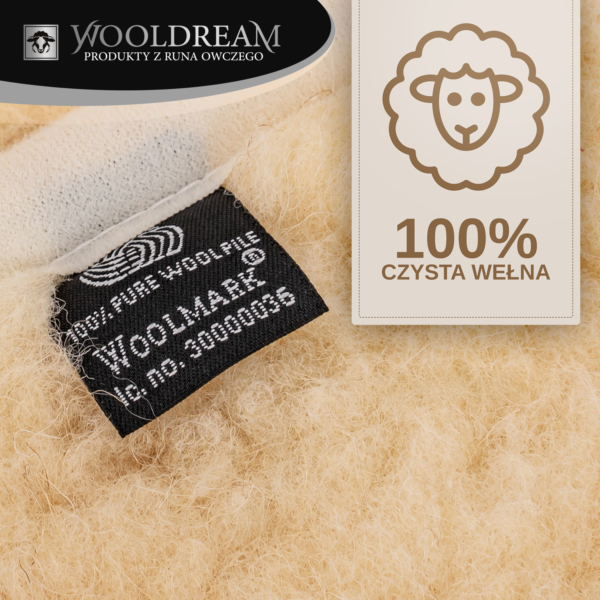 Prześcieradło z wełny owczej Merynos Australijski Tumbler Wooldream