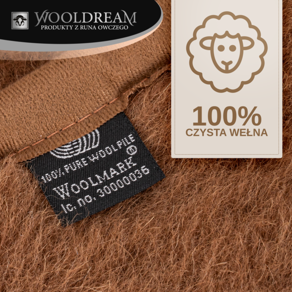 Prześcieradło wełniane z domieszką wełny wielbłądziej Camel Wooldream