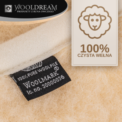 Koc/narzuta z wełny owczej Merynos Australijski Wooldream