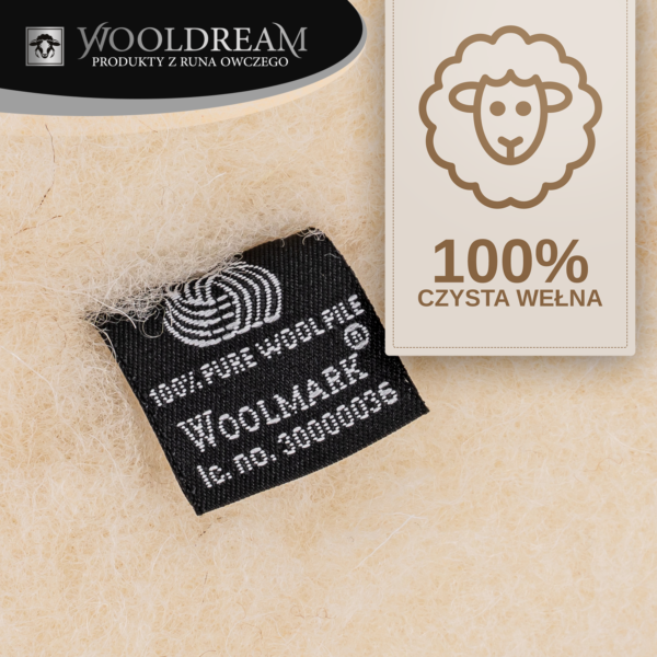 Poduszka wełniana podgłówek wałek pod głowę Wooldream