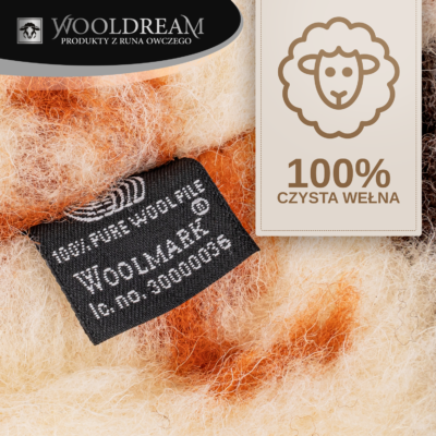 Poduszka wełniana podgłówek wałek pod głowę Wooldream