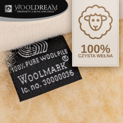 Poduszka z wełny owczej Merynos Australijski Tumbler Wooldream