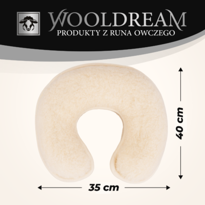 Poduszka wełniana rogal pod głowę Wooldream