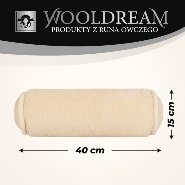 Poduszka wełniana podgłówek wałek pod głowę Wooldream