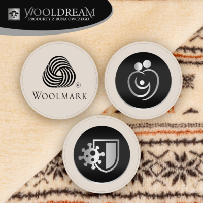 Poduszka z wełny owczej Merynos Australijski (wzór Renifer) Wooldream