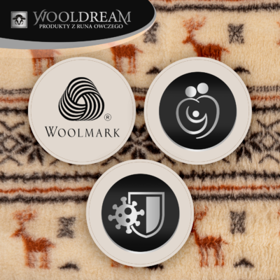 Prześcieradło z wełny owczej Merynos Australijski (wzór Renifer) Wooldream