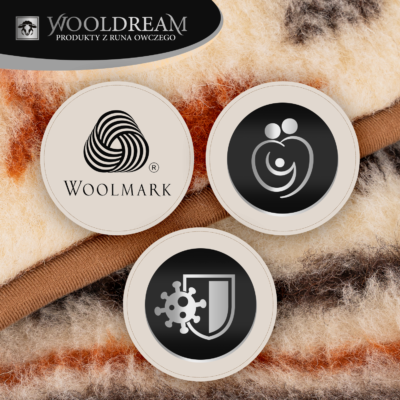 Komplet pościeli (4-częściowy) z wełny owczej Merynos Australijski (wzór Renifer) Wooldream