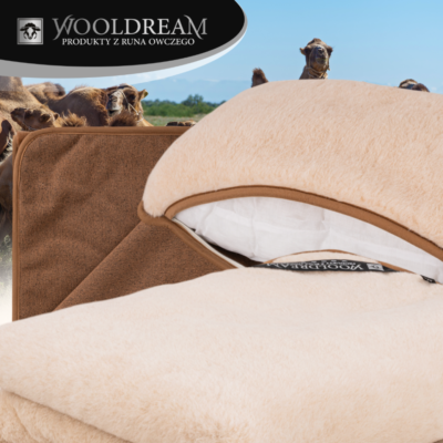Komplet pościeli (4-częściowy) wełniany z domieszką wełny wielbłądziej Camel Wooldream