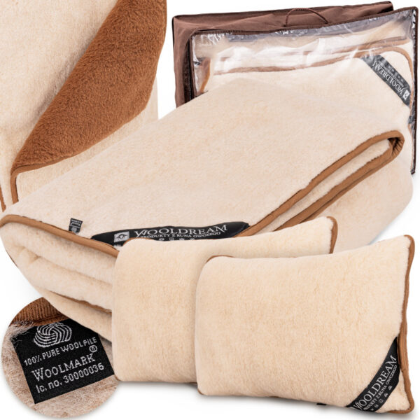 Komplet pościeli (3-częściowy) wełniany z domieszką wełny wielbłądziej Camel Wooldream