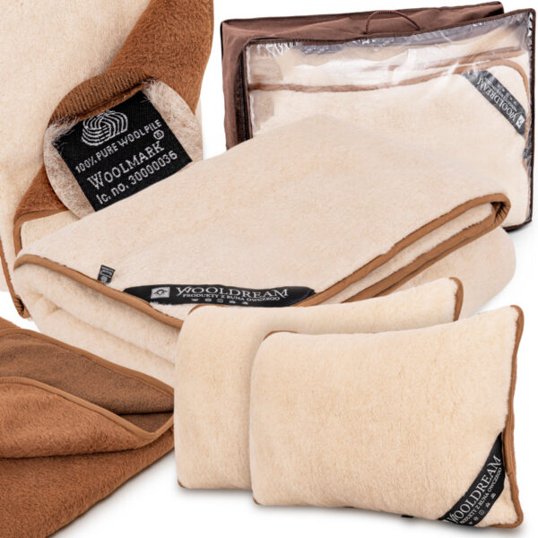 Komplet pościeli (4-częściowy) wełniany z domieszką wełny wielbłądziej Camel Wooldream