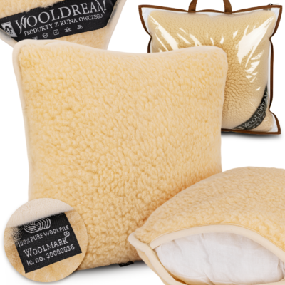 Poduszka z wełny owczej Merynos Australijski Tumbler Wooldream
