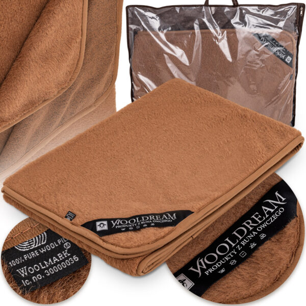 Prześcieradło wełniane z domieszką wełny wielbłądziej Camel Wooldream